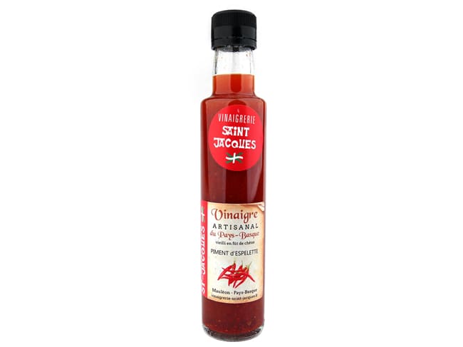 Vinaigre artisanal au piment d'Espelette - vieilli en fût de chêne - Vinaigrerie St Jacques