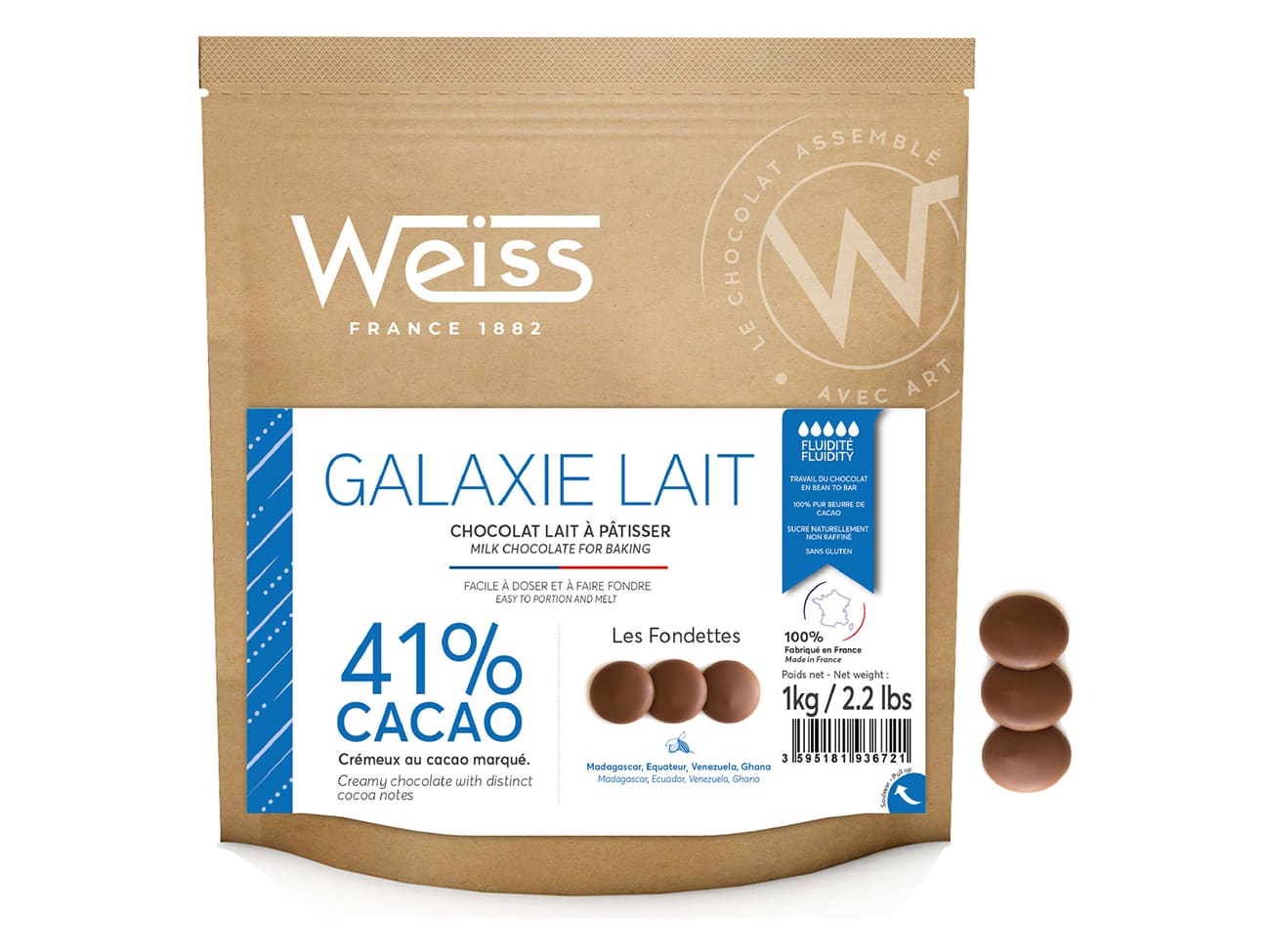Chocolat au lait Galaxie Weiss 1 kg - Meilleur du Chef