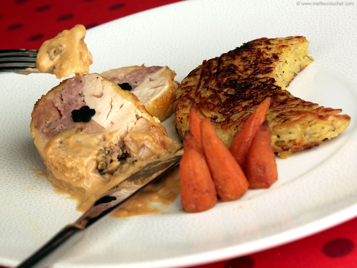 Ballotine de poulet de Bresse farci aux morilles - Notre recette