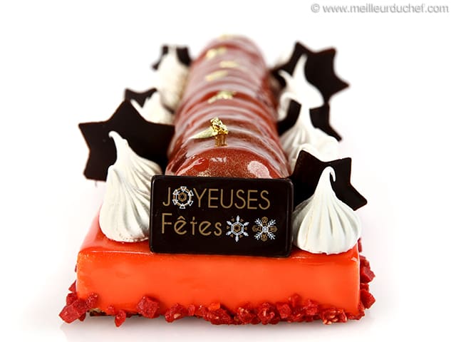 Bûche de Noël framboise à l'amande douce