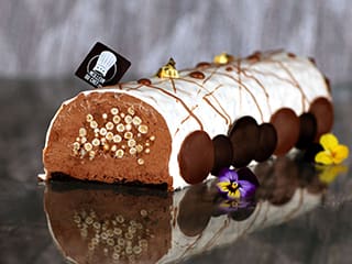 Bûche de Noël croustillante au chocolat