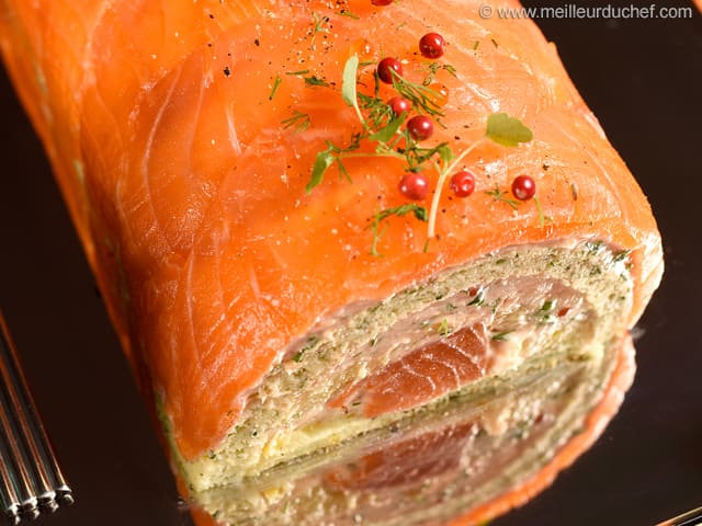 Bûche de Noël salée à la truite de Banka
