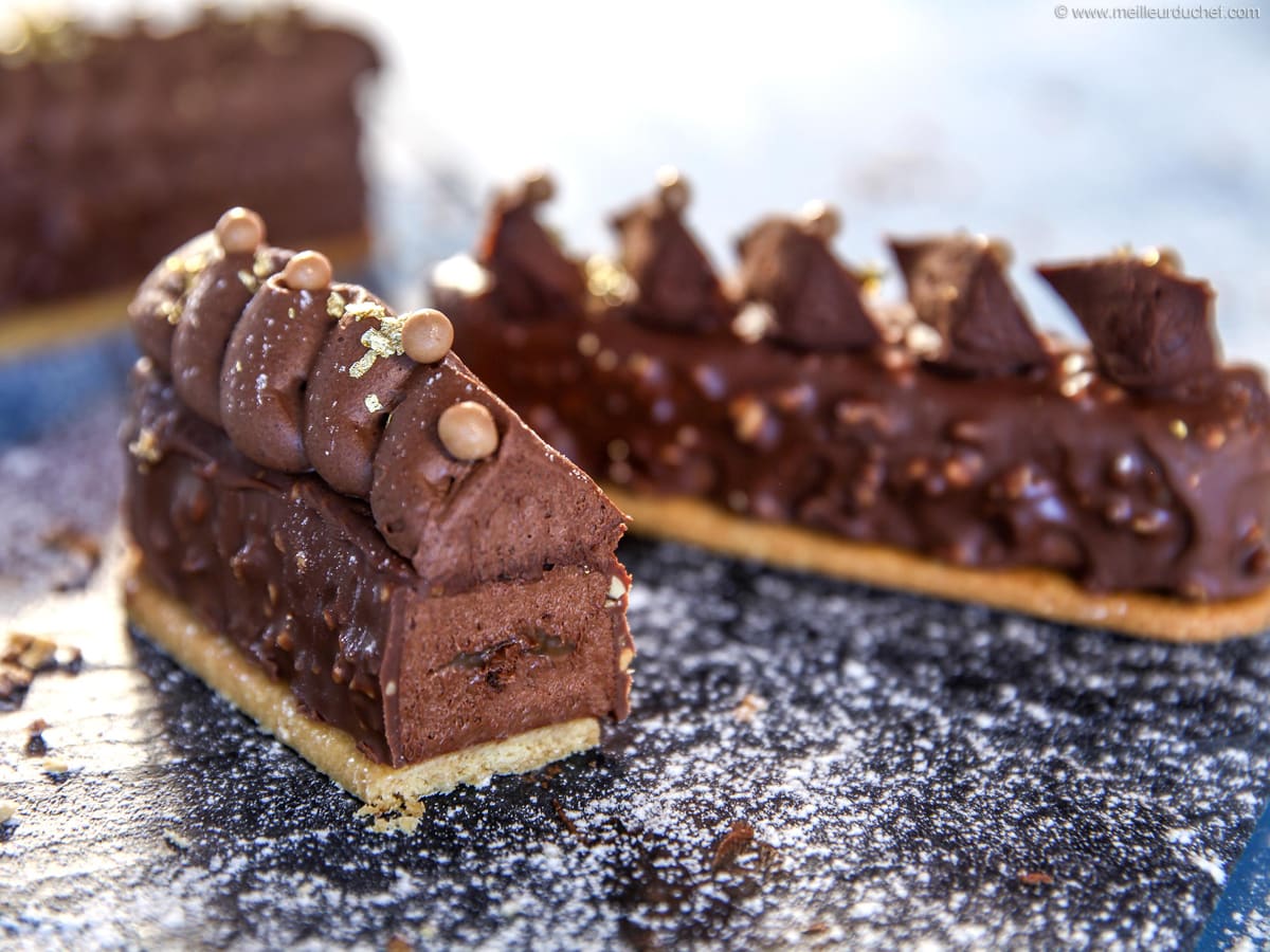 Bûchette de Noël au chocolat, cœur caramel beurre salé La recette