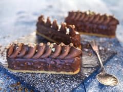 Bûchette de Noël au chocolat, cœur caramel beurre salé