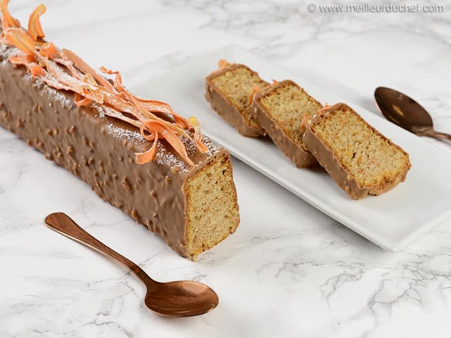 Cake automnal, carotte et chocolat blanc Zéphyr caramel