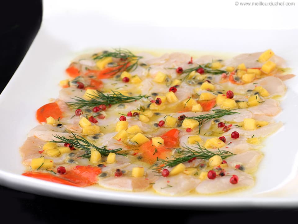 Carpaccio de Saint-Jacques à la mangue - La recette avec photos