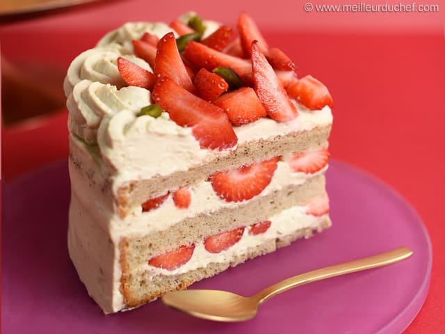Chiffon-cake pistache-fraise