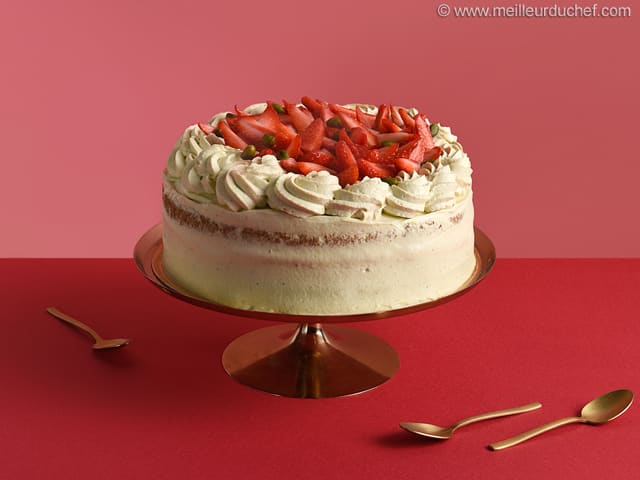Chiffon-cake pistache-fraise