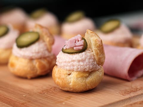 Choux fourrés à la mousse au jambon blanc - 31