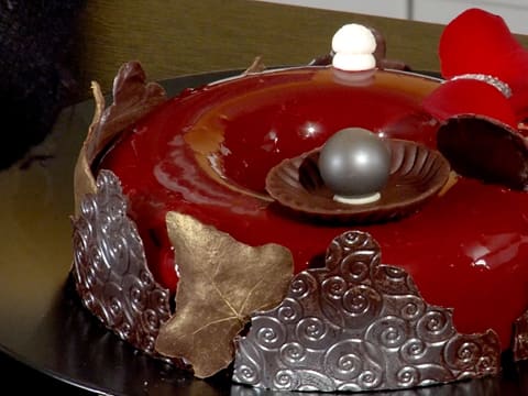 Couronne de Noël au chocolat, cœur fruits rouges - 113