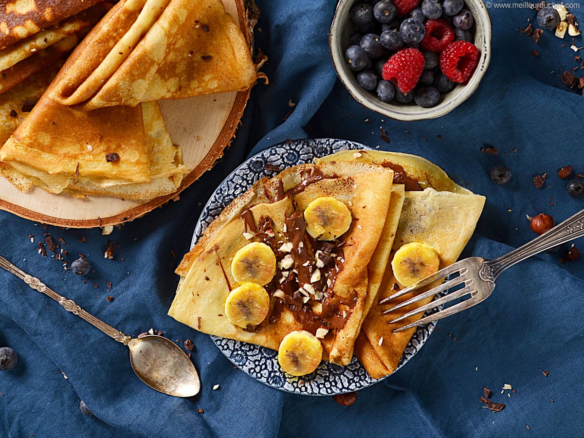 crêpe chocolat/banane - Notre recette avec photos - Meilleur du Chef