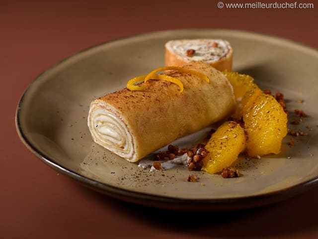 Crêpes roulées à la vanille et agrumes confits