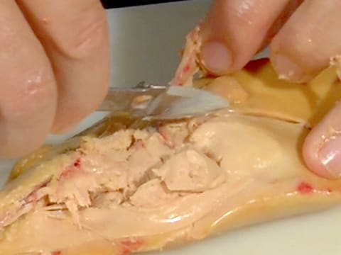 Déveinage d'un foie gras selon la méthode d'Eric Léautey - 39