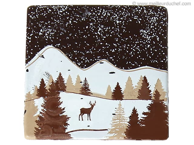 13285 EMBOUT DE BÛCHE ARBRE DE NOEL EN CHOCOLAT NOIR 80 X 65 MM 30