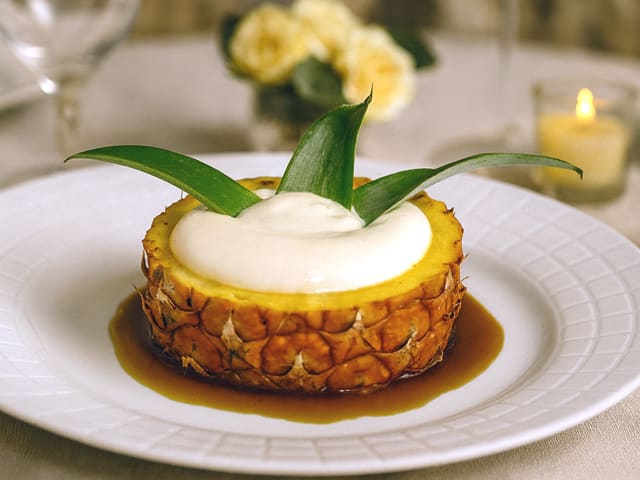 Espuma à l'ananas caramélisé