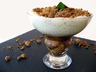 Espuma de pomme en crumble