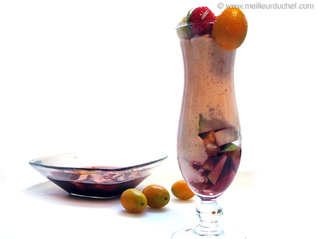 Espuma de sangria en verrine