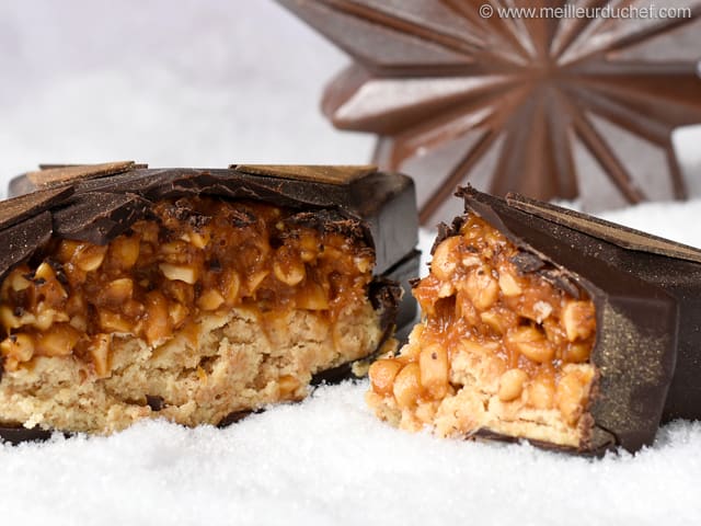 Étoile de Noël au praliné et caramel