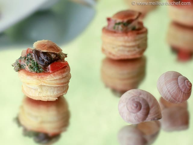 Feuilleté d'escargots aux cèpes