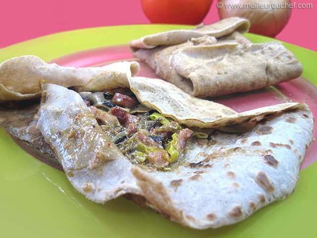 Galettes aux poireaux et champignons