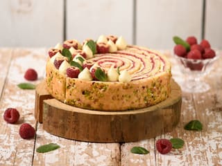 Gâteau roulé vanille framboise