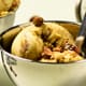 Glace pistache, praliné et caramel coulant