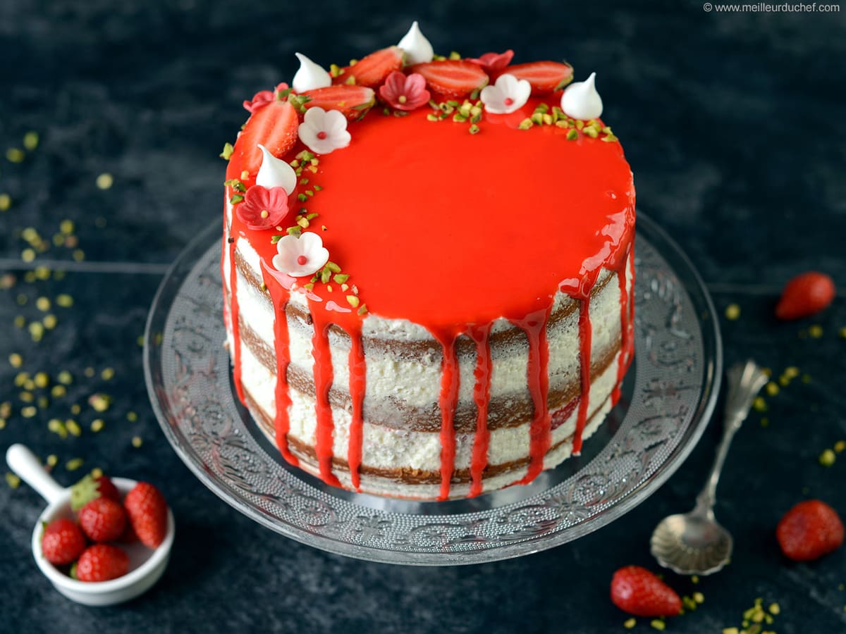 Layer cake aux fraises - Fiche recette illustrée - Meilleur du Chef