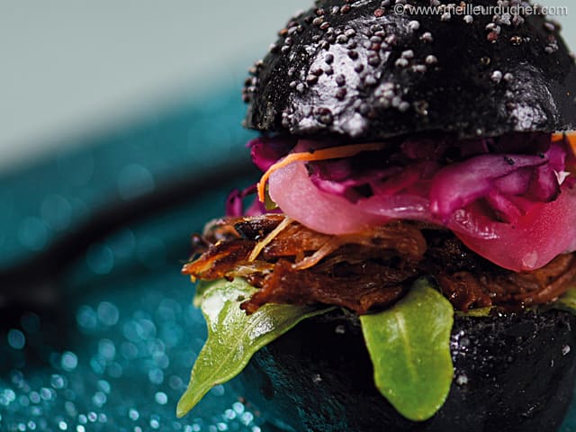 Mini burger de Noël à l'effiloché de porc