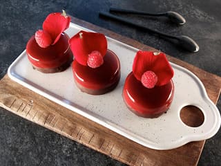 Mini-entremets chocolat framboise