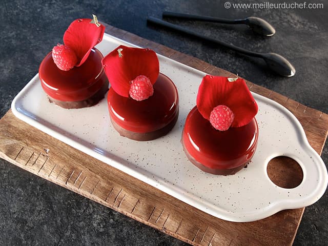 Mini-entremets chocolat framboise