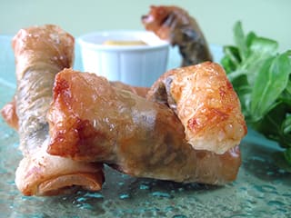 Nem de langoustines et sa sauce curry