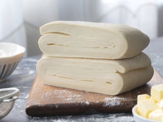 Pâte feuilletée réalisée au laminoir