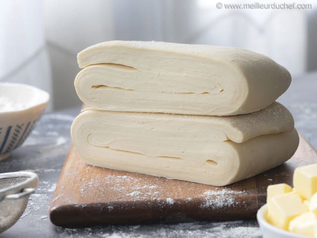 Pâte feuilletée réalisée au laminoir