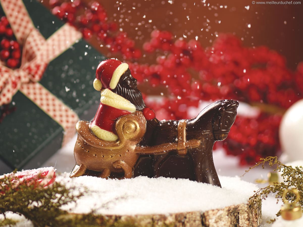 Moule à chocolat - 3 Pères Noël - 6 empreintes
