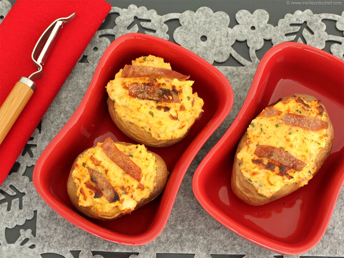 Pomme de terre au fromage blanc et jambon cru - La recette avec photos