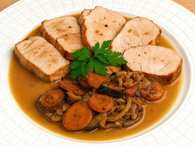 Rôti de veau aux Petits légumes