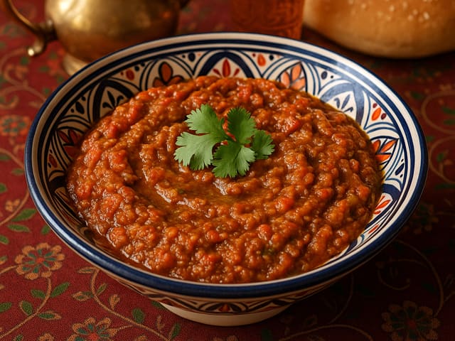 Salade d'aubergine marocaine : Zaalouk