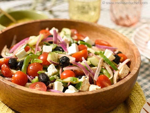 Salade grecque - Fiche recette avec photos - Meilleur du Chef