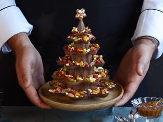 Sapin de Noël en chocolat façon mendiant