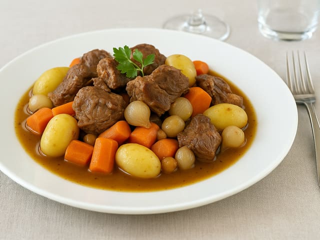 Sauté d'agneau aux petits légumes