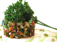 Tartare de légumes croquants au cumin