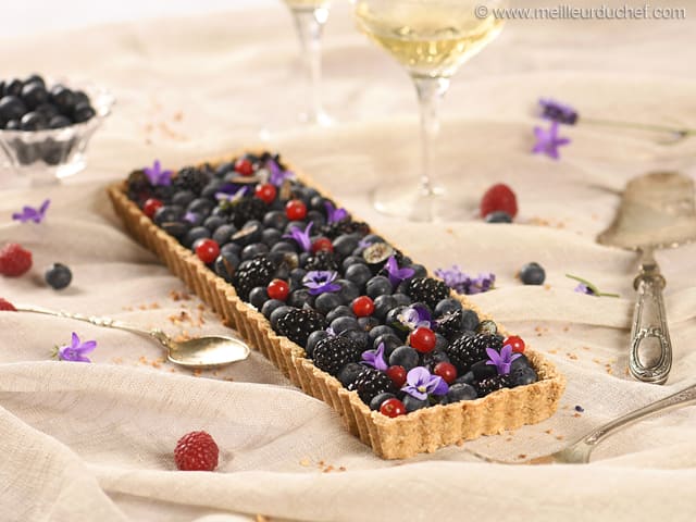 Tarte aux myrtilles et ganache Dulcey