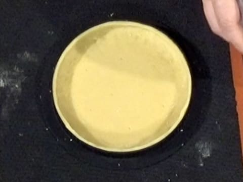 Vision du fond de pâte sablée sur la toile de cuisson en silicone