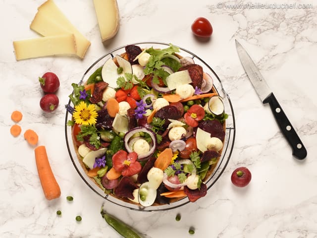 Tarte aux légumes printaniers et fromage de brebis