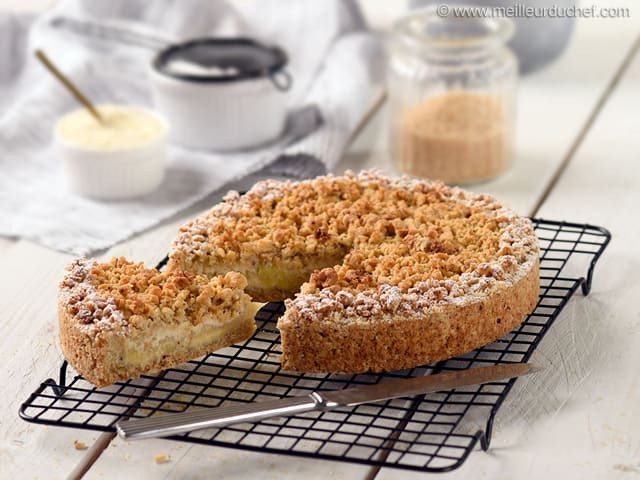 Tarte à la rhubarbe en crumble