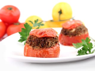 Tomate farcie aux pleurotes
