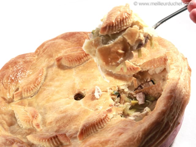 Tourte de poulet aux poireaux