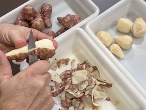 Truite confite basse température, mousseline de topinambour et tuile dentelle - 1