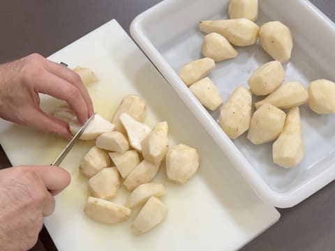 Truite confite basse température, mousseline de topinambour et tuile dentelle - 2