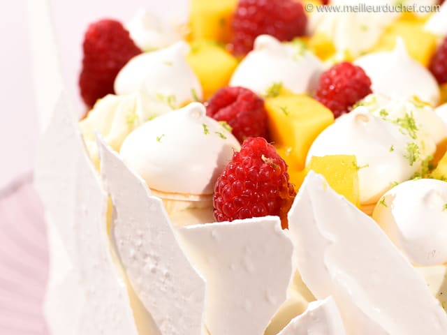 Vacherin framboise, mangue et citron